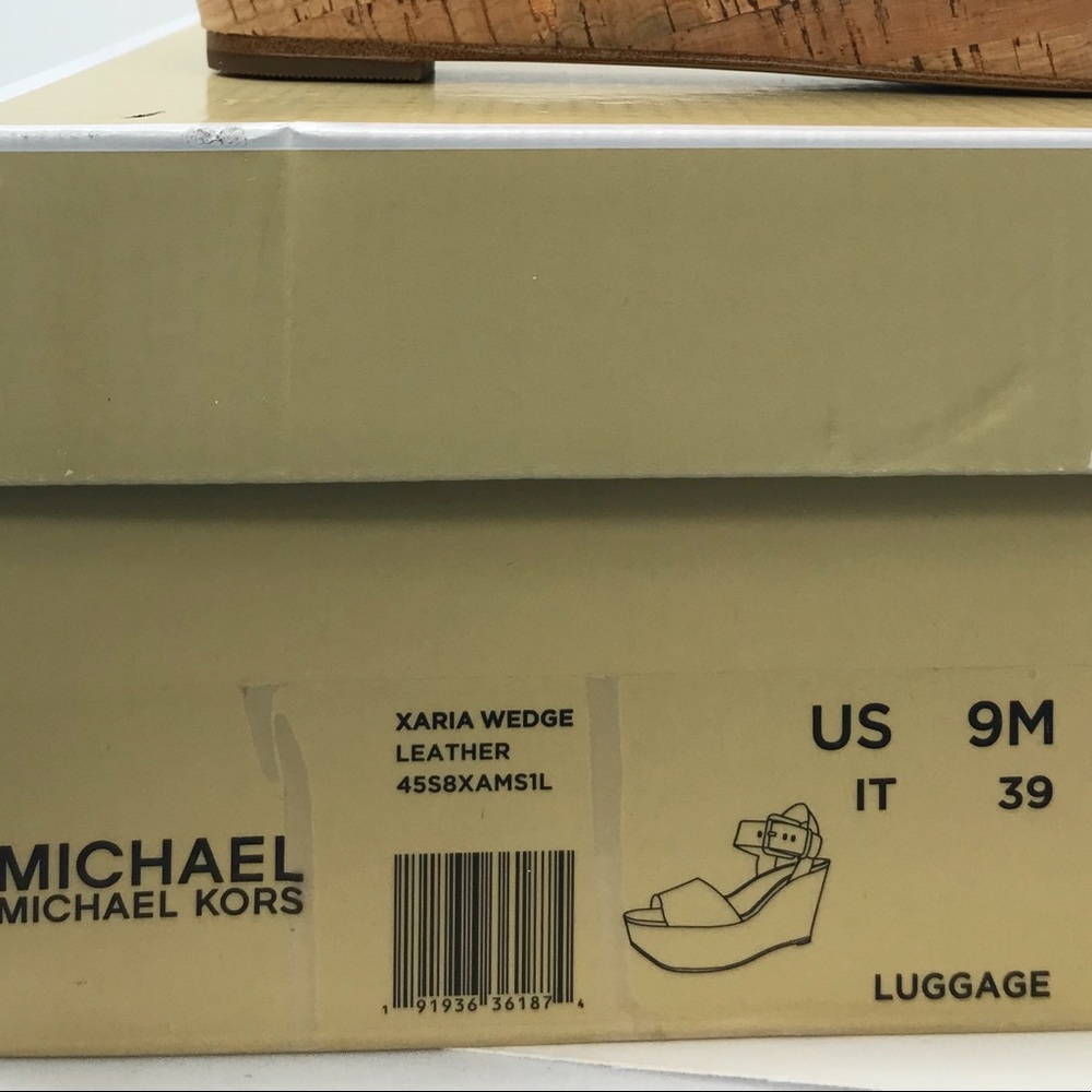 Michael Kors Xaria Wedge Leather Brown Luggage W - Picture 8 of 8